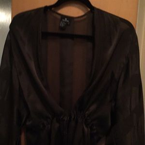 Sheer brown jacket blouse